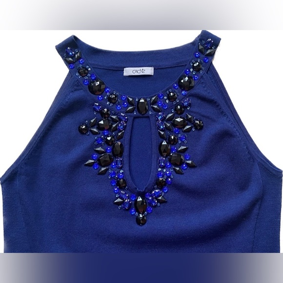 CACHE ❤️❤️ KNIT TOP WITH STONES - Picture 1 of 2